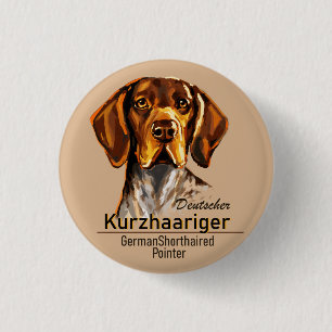 Badge Rond 2,50 Cm Porte - clé allemand de Pointer Kurzhaar