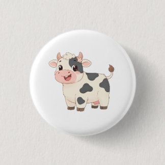 Badge Rond 2,50 Cm Porte-clés Vache Mignonne