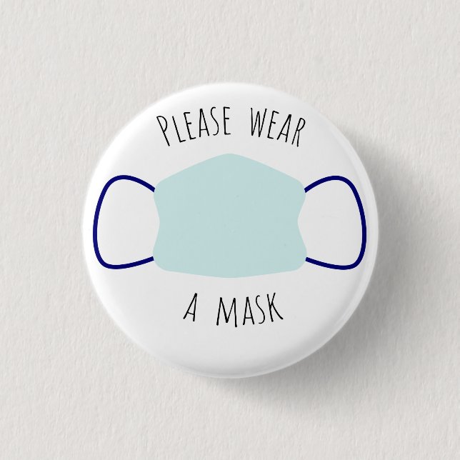 Badge Rond 2,50 Cm Portez Un Masque (Devant)