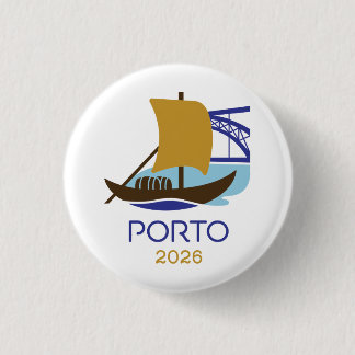 Badge Rond 2,50 Cm Porto Portugal 2026 International Convention Pin
