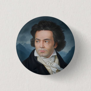 Badge Rond 2,50 Cm Portrait classique de Beethoven