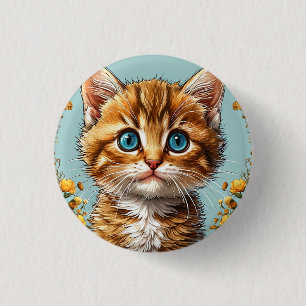 Badge Rond 2,50 Cm Portrait de chaton mignon