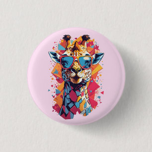 Badge Rond 2,50 Cm Portrait de girafe de style graffiti-58567