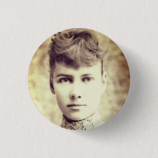 Badge Rond 2,50 Cm Portrait de Nellie Bly (Devant)