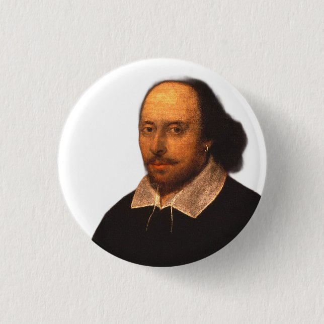 Badge Rond 2,50 Cm Portrait de Shakespeare (Devant)
