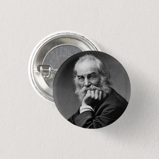 Badge Rond 2,50 Cm Portrait essentiel de Walt Whitman (Devant & derrière)