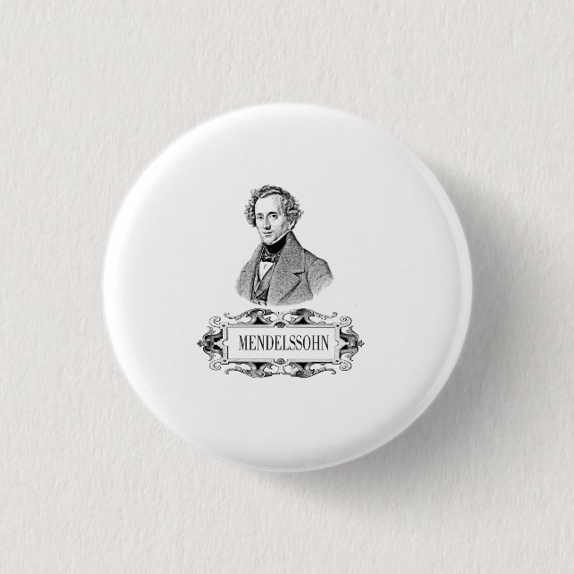 BADGE ROND 2,50 CM PORTRAIT MENDELSSOHN (Devant)