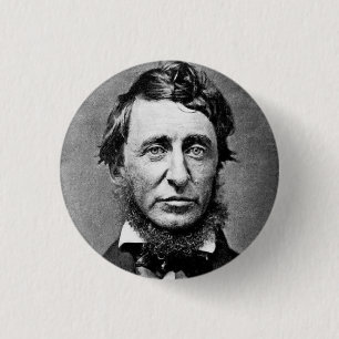 Badge Rond 2,50 Cm Portrait noir et blanc de Henry David Thoreau