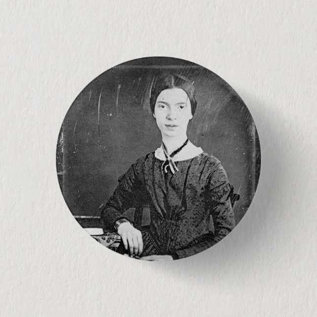 Badge Rond 2,50 Cm Portrait noir et blanc d'Emily Dickinson (Devant)