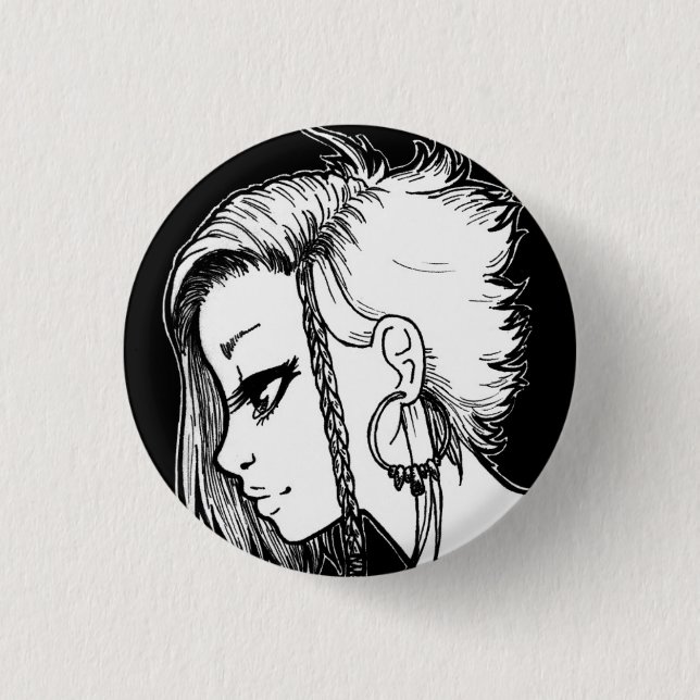 Badge Rond 2,50 Cm Portraits d'encre (Panya) (Devant)