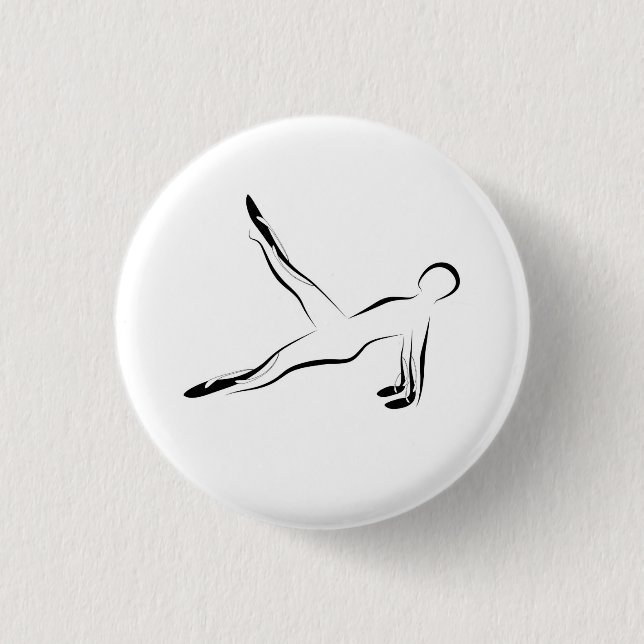 Badge Rond 2,50 Cm Pose de Pilates (Devant)