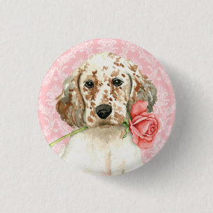 Badge Rond 2,50 Cm Poseur anglais de rose de Valentine