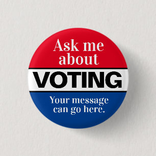 Badge Rond 2,50 Cm Posez-moi la question du bouton Vote