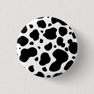 Badge Rond 2,50 Cm Poster de animal noir et blanc de motif de taches