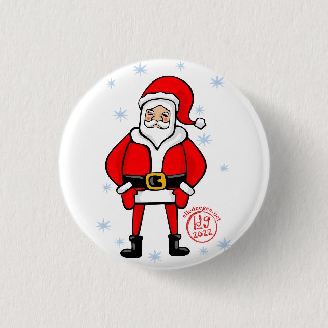 Badge Rond 2,50 Cm Poster Père Noël (Devant)