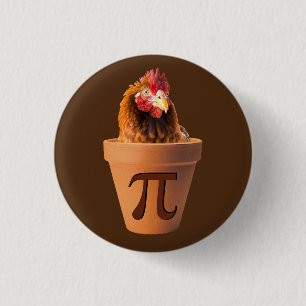 Badge Rond 2,50 Cm Pot de poulet Pi (et je m'en fiche) Vintage Sunset
