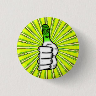 Badge Rond 2,50 Cm Pouce verte v2