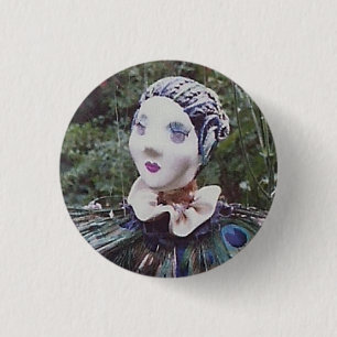 Badge Rond 2,50 Cm Poupée de paon