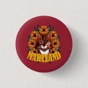 Badge Rond 2,50 Cm Pour l'amour du chat calico du Maryland