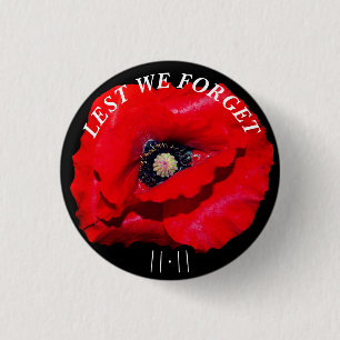 BADGE ROND 2,50 CM POUR OUBLIER POPPY LE 11 NOVEMBRE