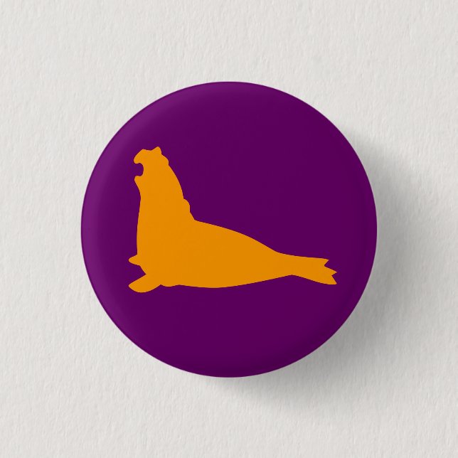Badge Rond 2,50 Cm Pourpre d'or de bouton de joint d'éléphant (Devant)