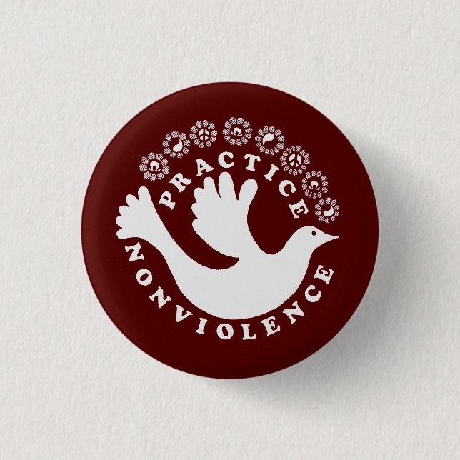 Badge Rond 2,50 Cm Pratique de non-violence (Devant)