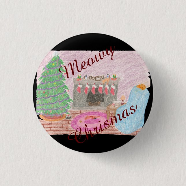 Badge Rond 2,50 Cm préjudice Kitty-MAS (chrismas) (Devant)