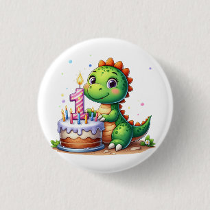 Badge Rond 2,50 Cm Premier anniversaire de Dino