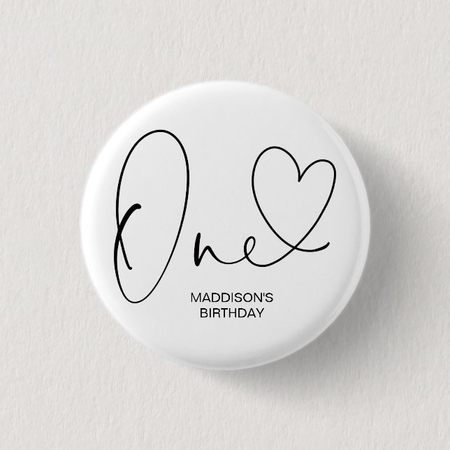 Badge Rond 2,50 Cm Premier insigne mignon d'anniversaire pour le ęr (Devant)