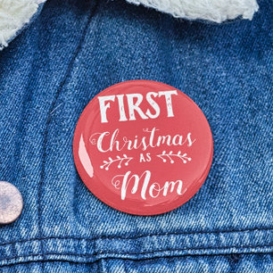 Badge Rond 2,50 Cm Premier Noël en famille maman correspondant texte