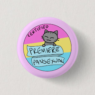 Badge Rond 2,50 Cm Première Pansexual !