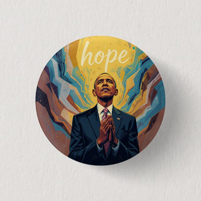 Badge Rond 2,50 Cm President Barack Obama and the Message of Hope  (Devant)