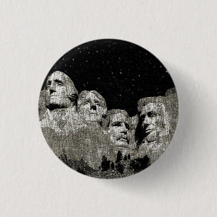 Badge Rond 2,50 Cm Présidents américains Mont Rushmore,  