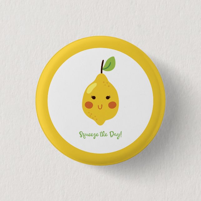 Badge Rond 2,50 Cm Presser le citron Punny Day  (Devant)