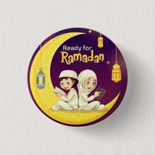 Badge Rond 2,50 Cm Prêt Pour Le Ramadan