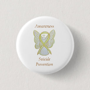 Badge Rond 2,50 Cm Prévention du suicide Ange Sensibilisation Pins 