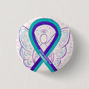 Badge Rond 2,50 Cm Prévention du suicide Sensibilisation Ruban Ange P
