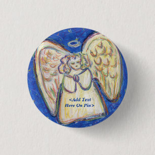 Badge Rond 2,50 Cm Prière Guardian Angel Pastel Message du bouton per