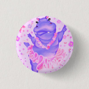 Badge Rond 2,50 Cm Prima Ballerina Hippo Button Bonne Danse de Ballet