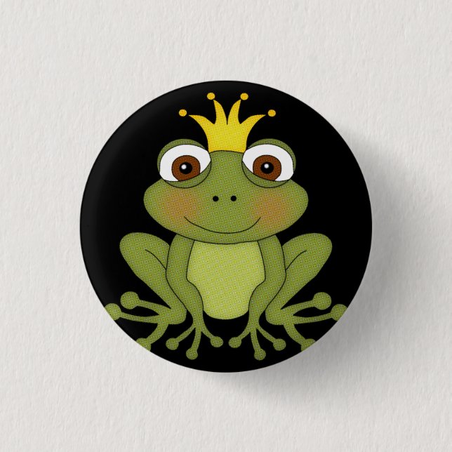 Badge Rond 2,50 Cm Prince de grenouille de conte de fées avec la (Devant)