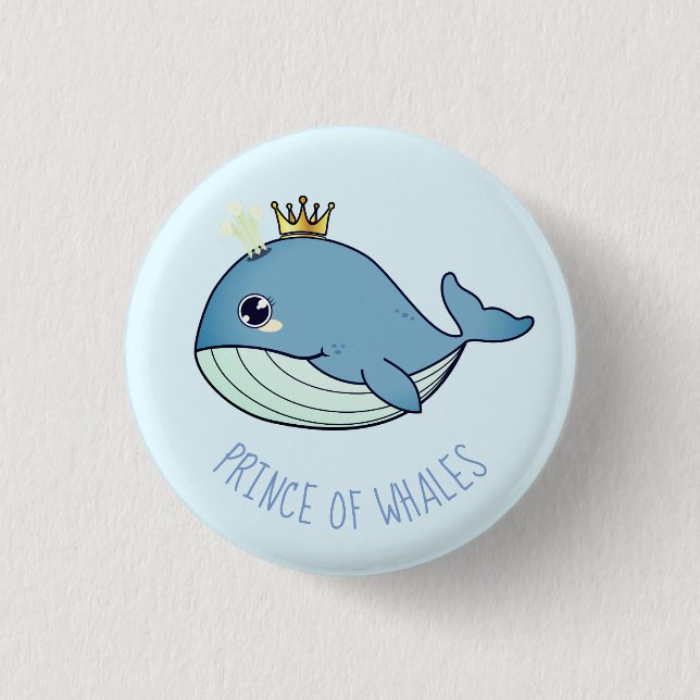 Badge Rond 2,50 Cm "Prince des Baleines" baleine kawaii (Devant)