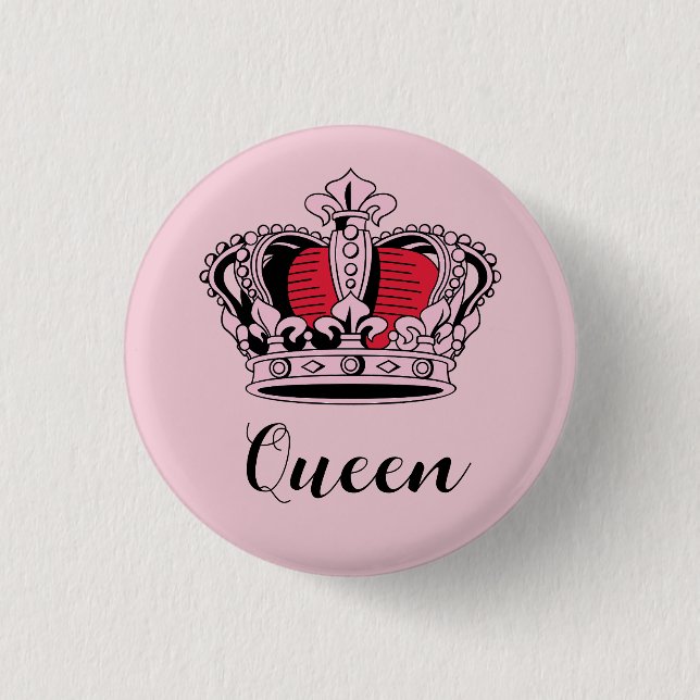Badge Rond 2,50 Cm Princess Queen Crown personnalisable (Devant)