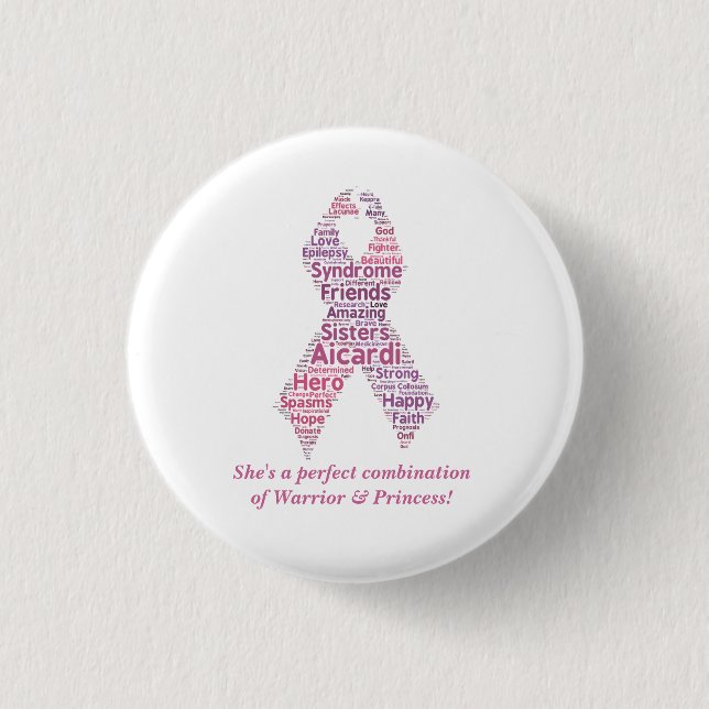 Badge Rond 2,50 Cm Princesse Button de guerrier (Devant)