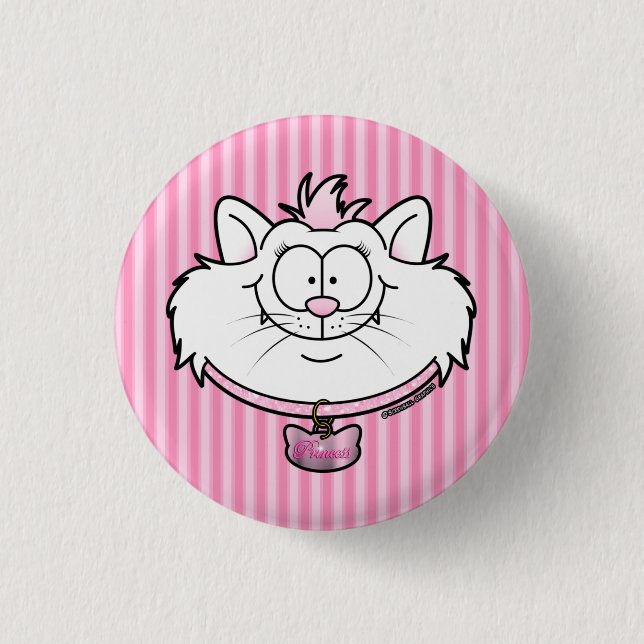 Badge Rond 2,50 Cm Princesse Kitty Rose Paillette Graphiques Screwbal (Devant)