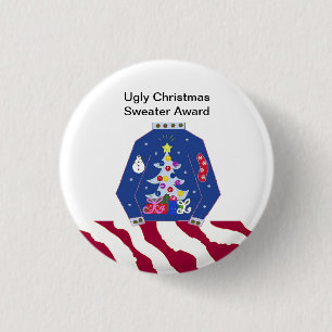 Badge Rond 2,50 Cm Prix du Pull de Noël Laid