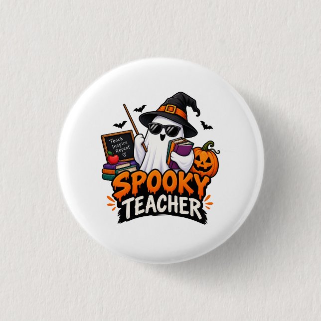 Badge Rond 2,50 Cm Prof Halloween effrayant  (Devant)