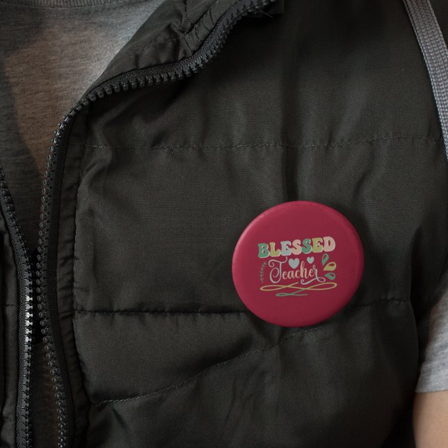 Badge Rond 2,50 Cm Professeur béni Retour à la conception de l'école (Créateur téléchargé)