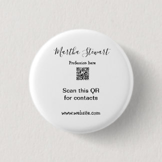 Badge Rond 2,50 Cm Profession add QR code details website company bus
