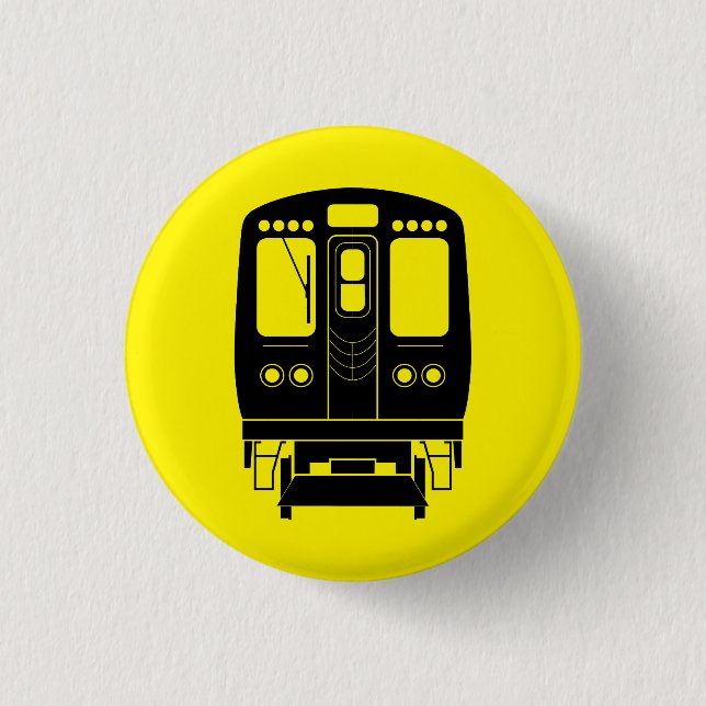 Badge Rond 2,50 Cm Profil de Black Chicago "L" sur Arrière - plan jau (Devant)