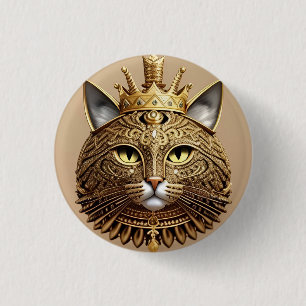 Badge Rond 2,50 Cm Profil de chat royal
